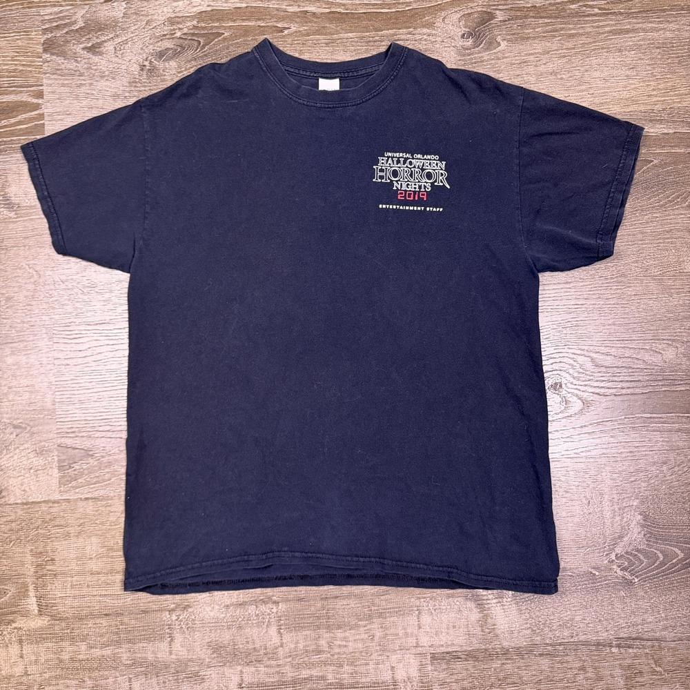 Universal Orlando Halloween Horror Nights Mens L 2019 Staff Black Arcade